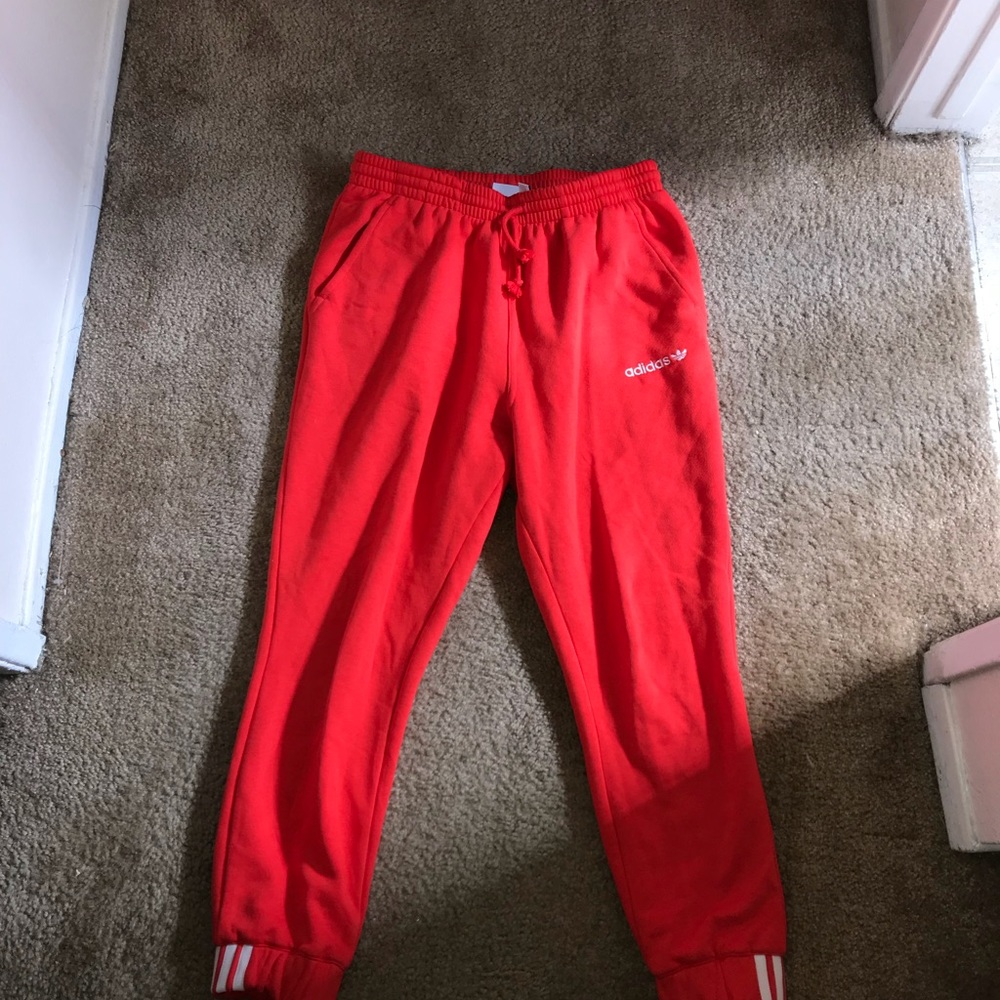 Adidas red joggers